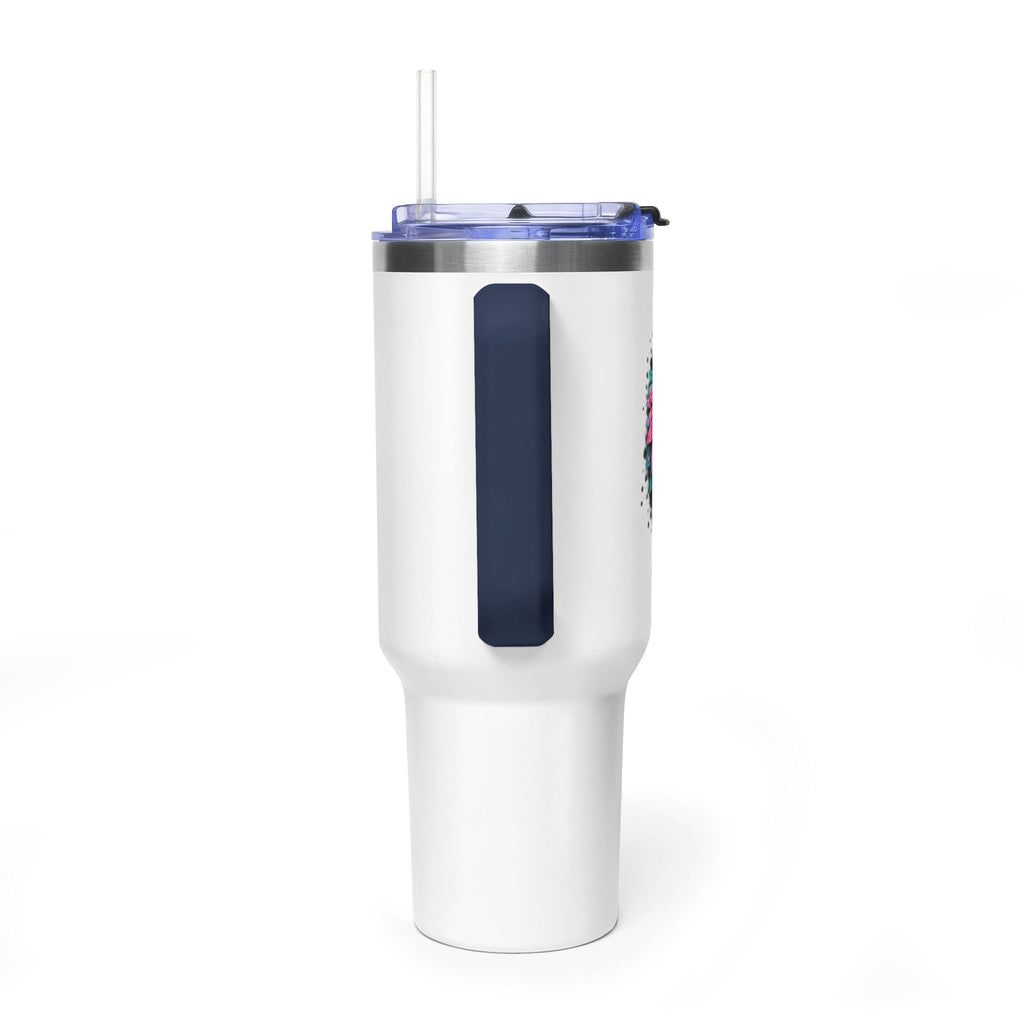 40oz Vacuum Tumbler — Mema Leopard Print Floral Design