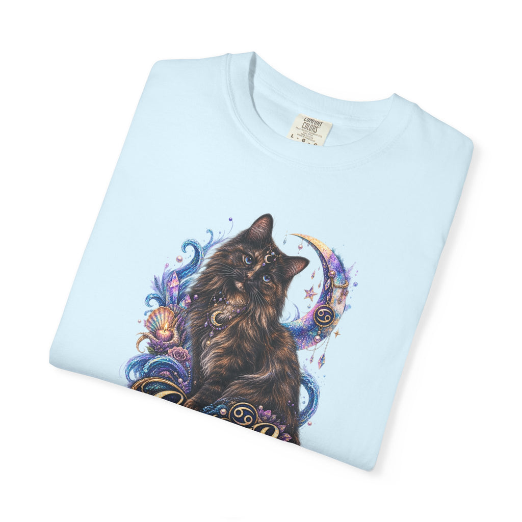 Cancer Zodiac T‑Shirt — Mystical Tortoiseshell   Cat Horoscope Design