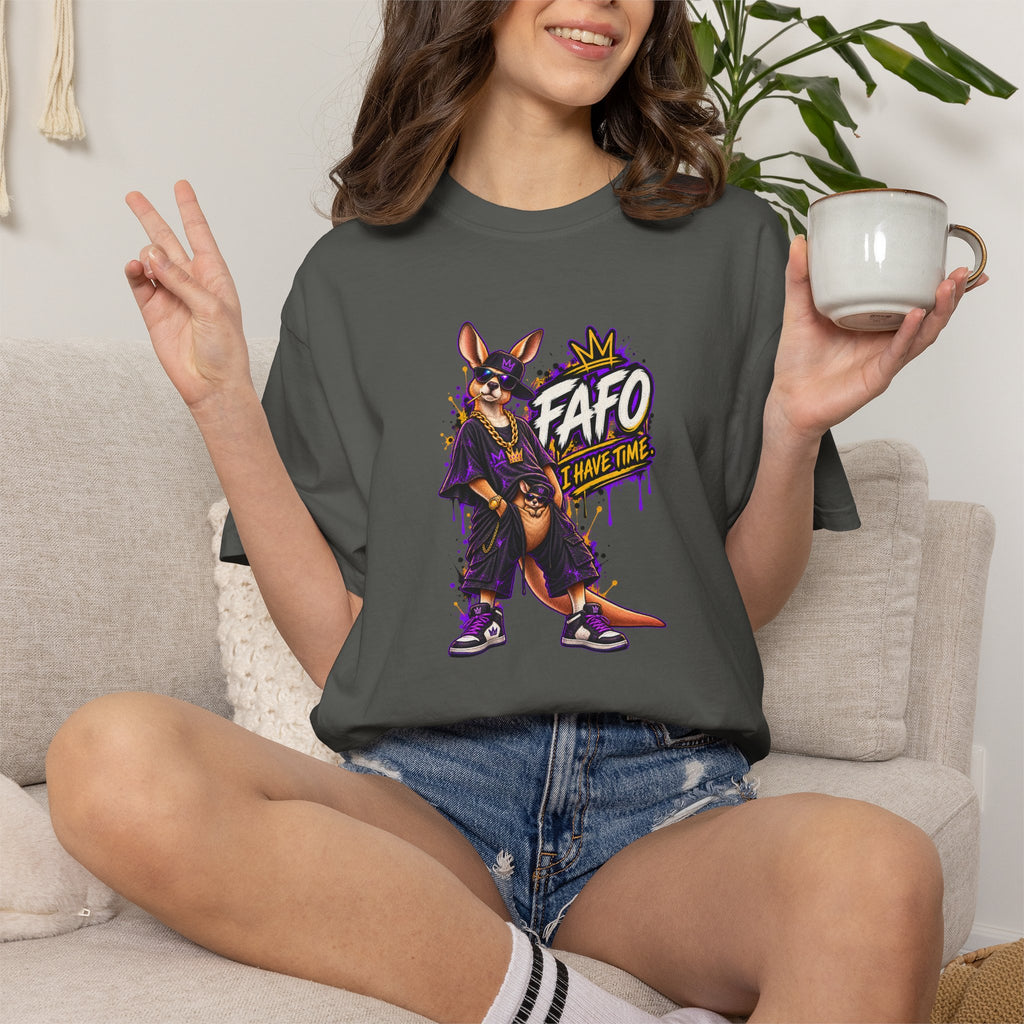 FAFO Kangaroo Graphic T-Shirt — Streetwear Retro Animal Design