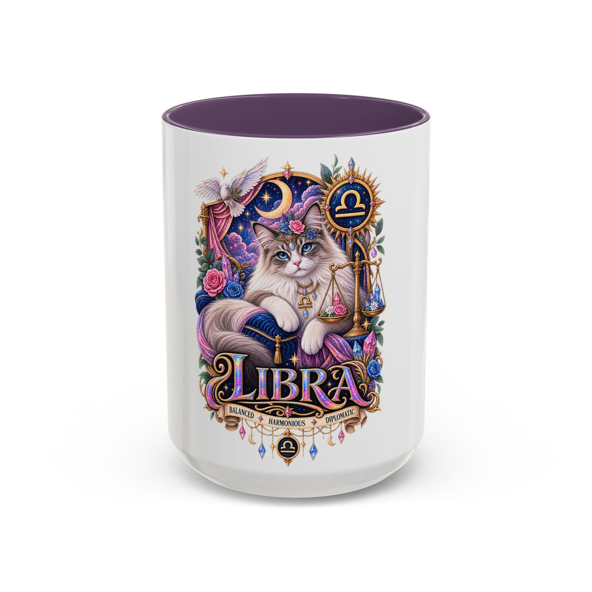 Libra Persian Cat Accent Coffee Mug — Zodiac Horoscope Gift (11/15oz)