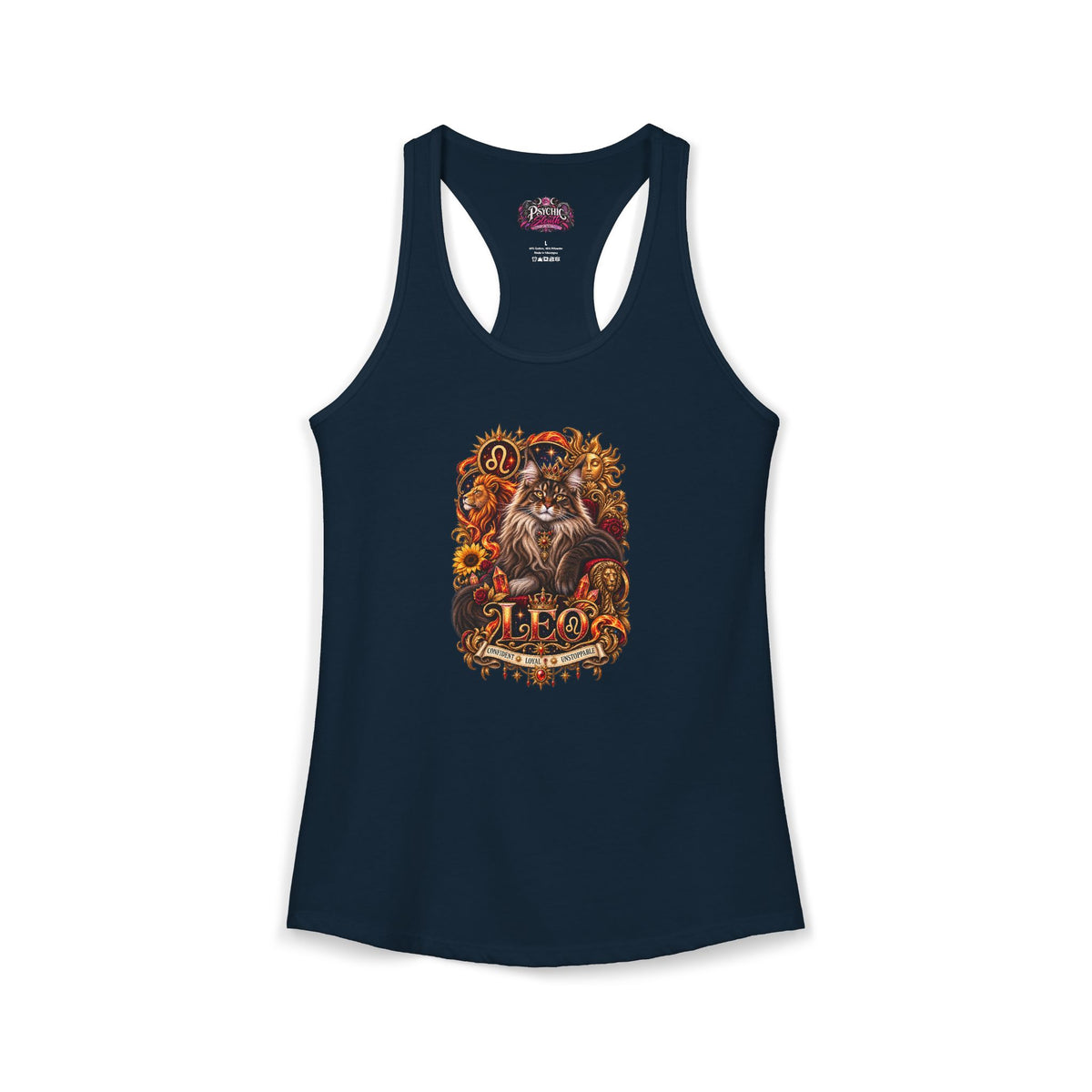Leo Maine Coon Cat Zodiac Tank- Celestial Astrology Cat Lover Tank