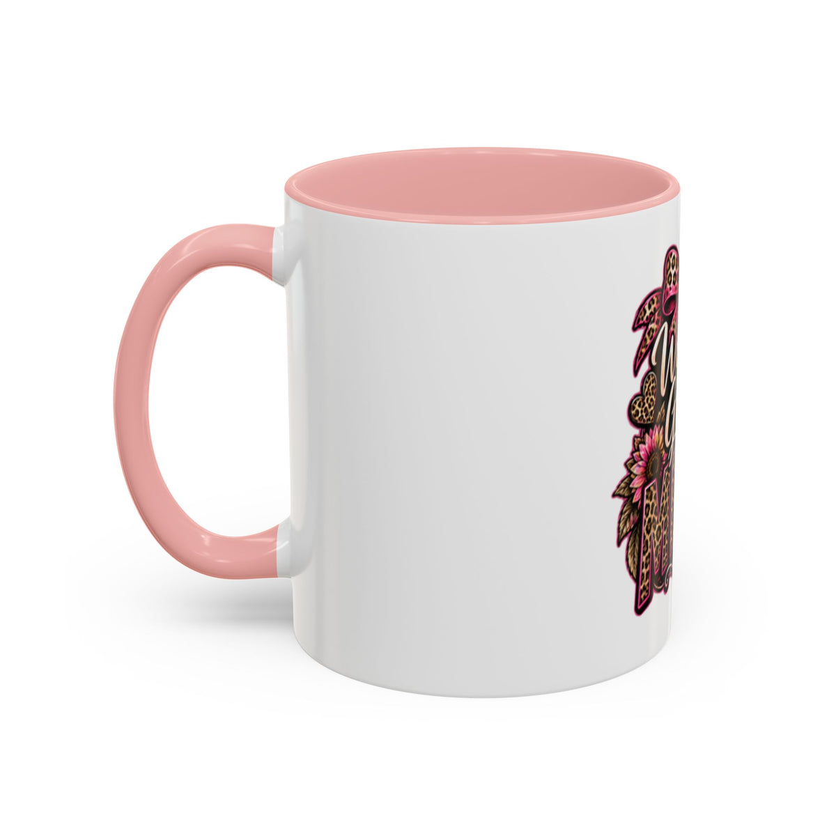 World's Greatest Mema Accent Coffee Mug – Leopard Pink Bow Gift for Grandma (11/15 oz)