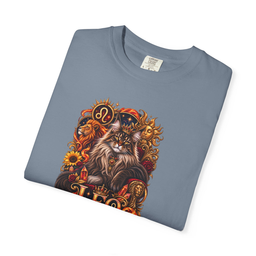 Leo Zodiac Cats T-Shirt — Maine coon Astrology Tee