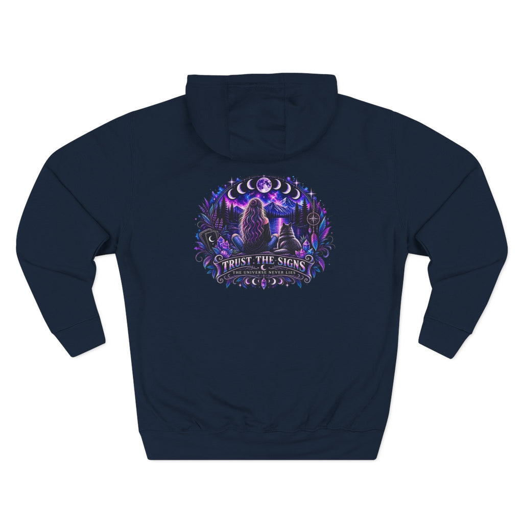 Mystic Moon Hoodie — "Trust the Signs" Celestial Fleece Pullover