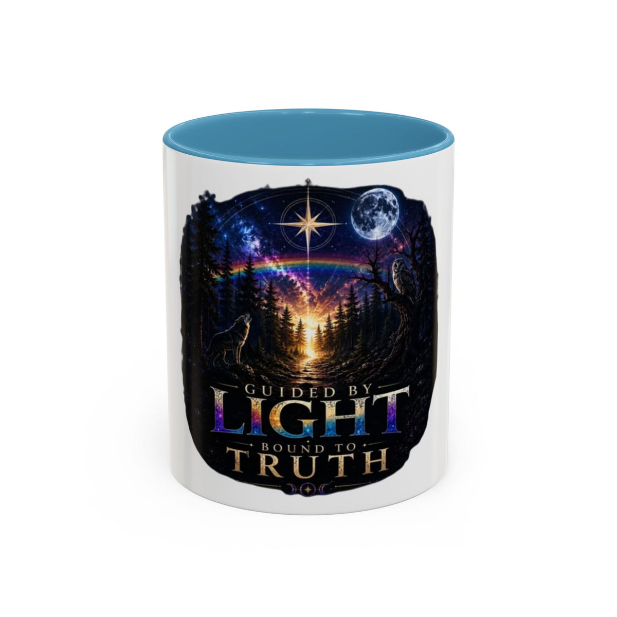 Guided by Light Coffee Mug — Inspirational Nature Moonrise Design (11/15oz) Advocacy mug