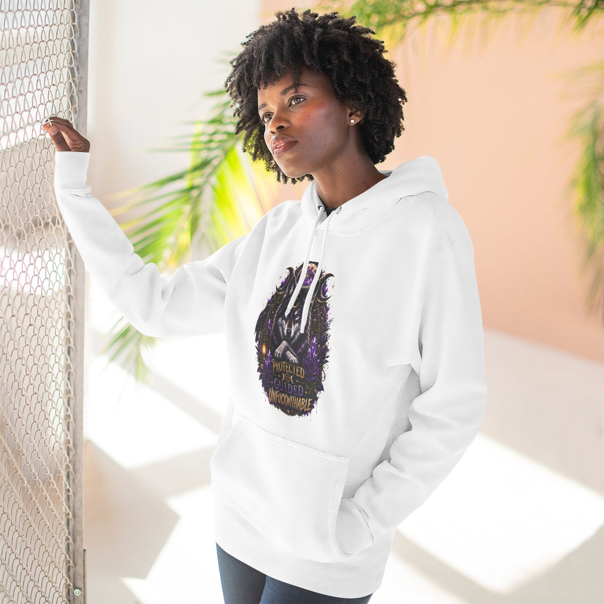 Guided, Protected Unfuckwithable Wolf Hoodie- Occult Graphic