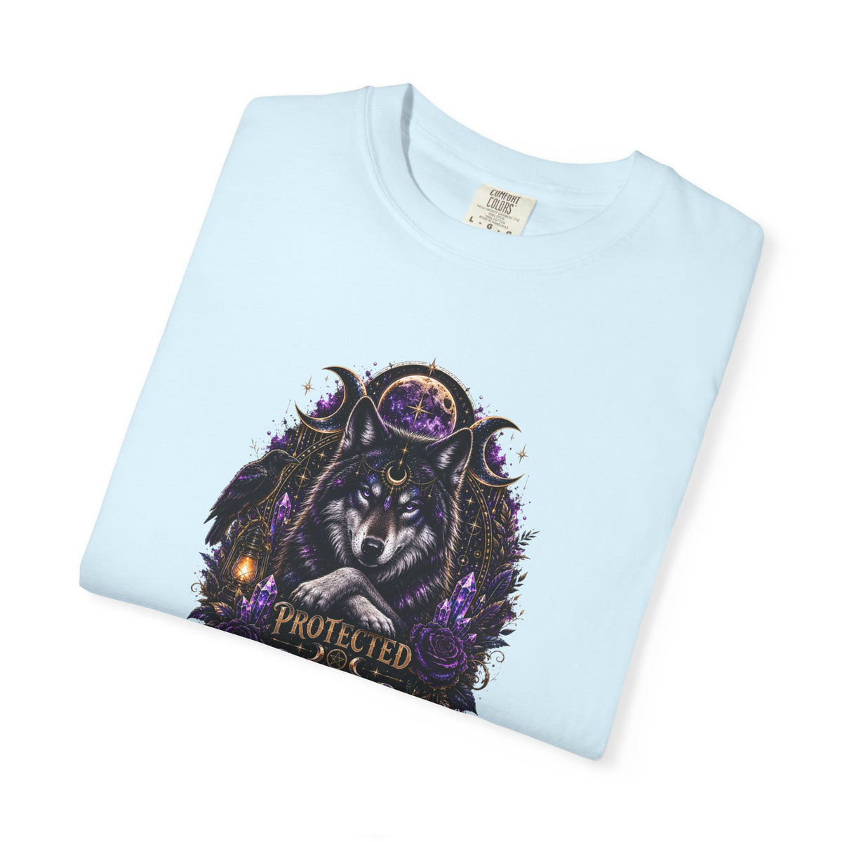 Protector Wolf T-Shirt — "Protected, Guided, Unfuckwithable" Spiritual Graphic Tee