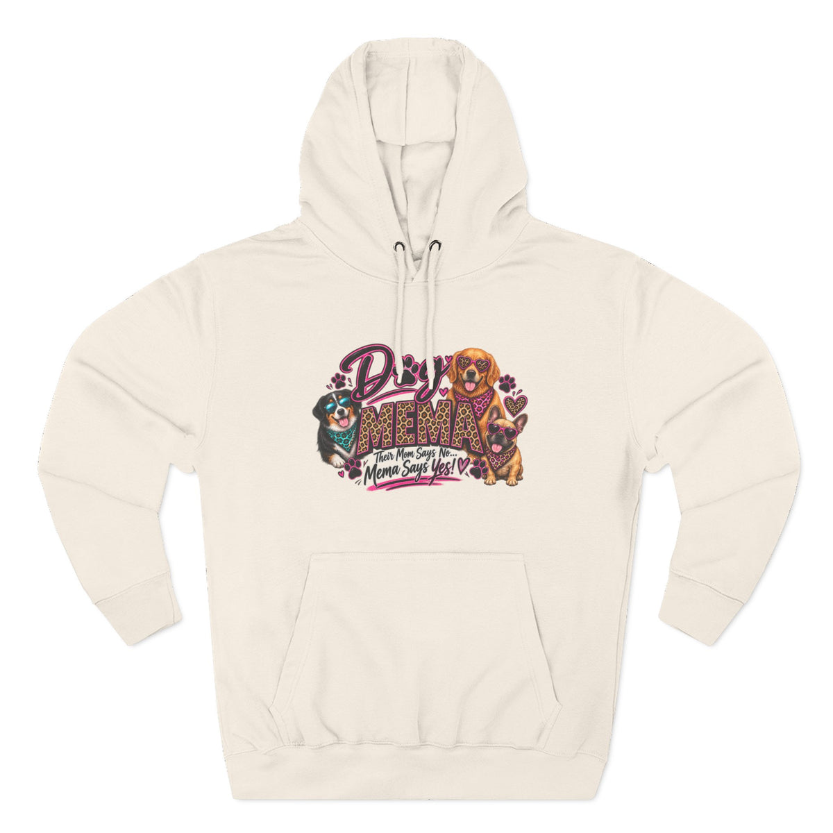 Dog Mema Hoodie — Cute Paw Print Graphic Pullover for Grandma Dog lovers