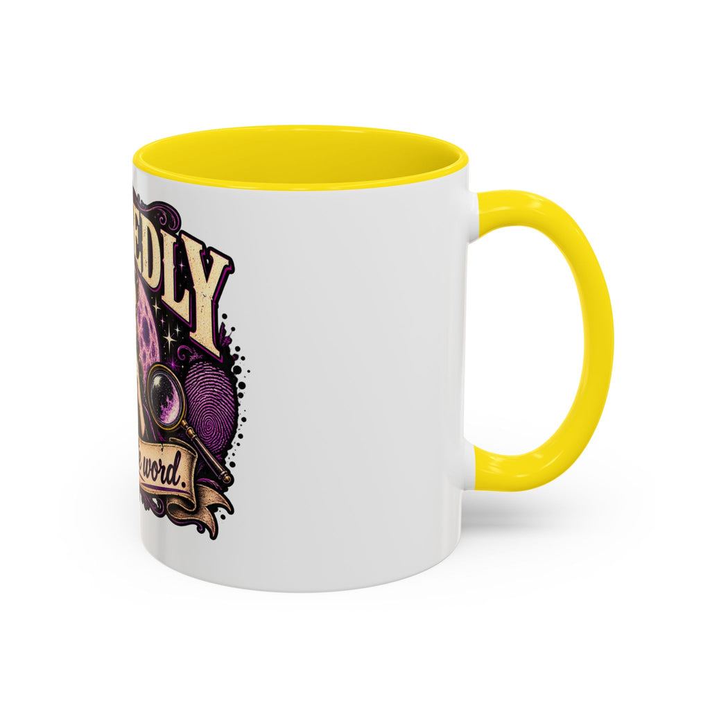 Allegedly Coffee Mug — Retro Pinup Mystery Design