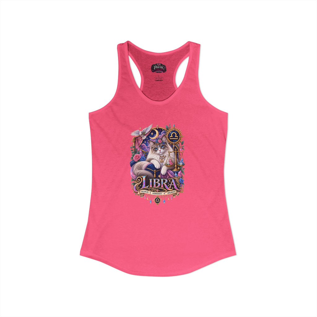 Libra Persian Cat Zodiac Tank- Celestial Astrology Cat Lover Tank