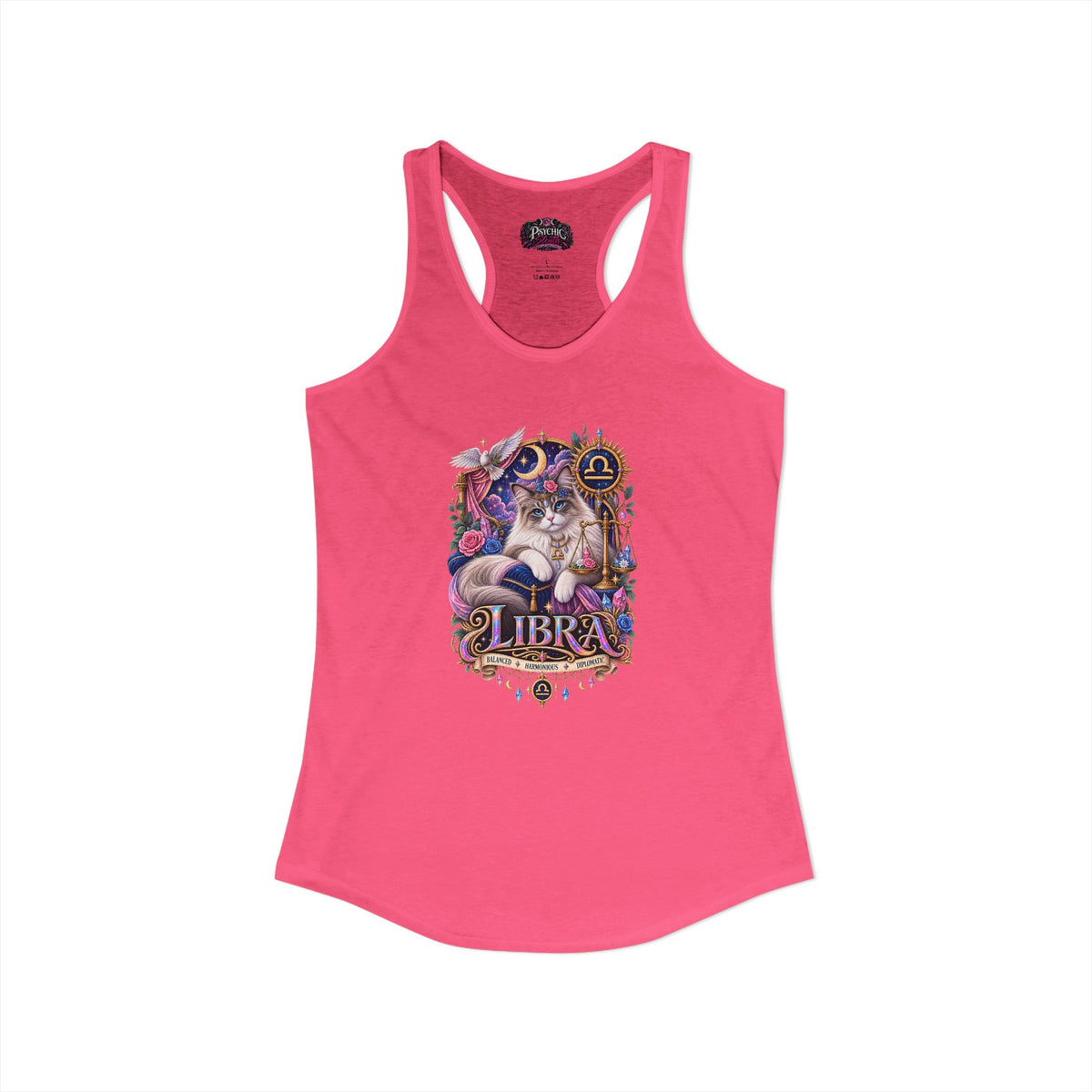Libra Persian Cat Zodiac Tank- Celestial Astrology Cat Lover Tank