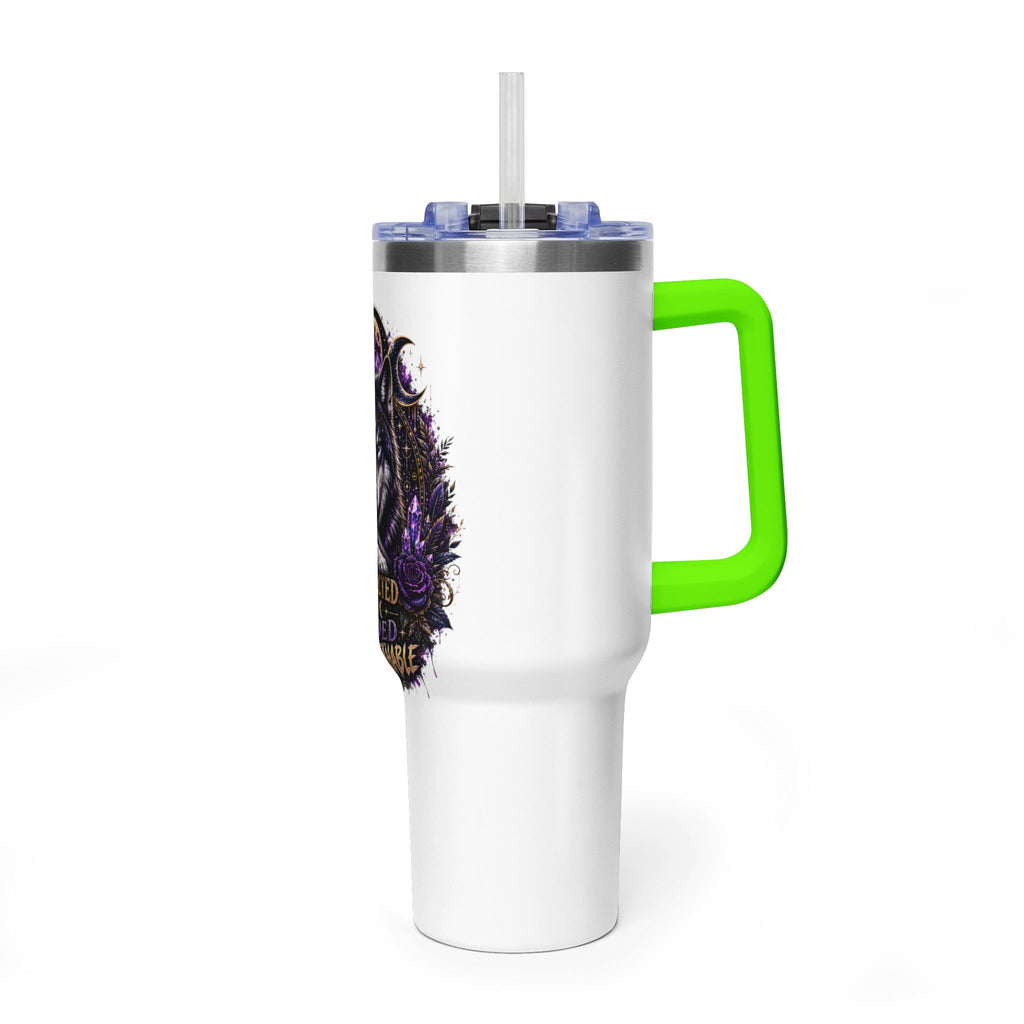 40oz Vacuum Tumbler — 'Protected & Guided' Mystic Wolf Thermal Mug