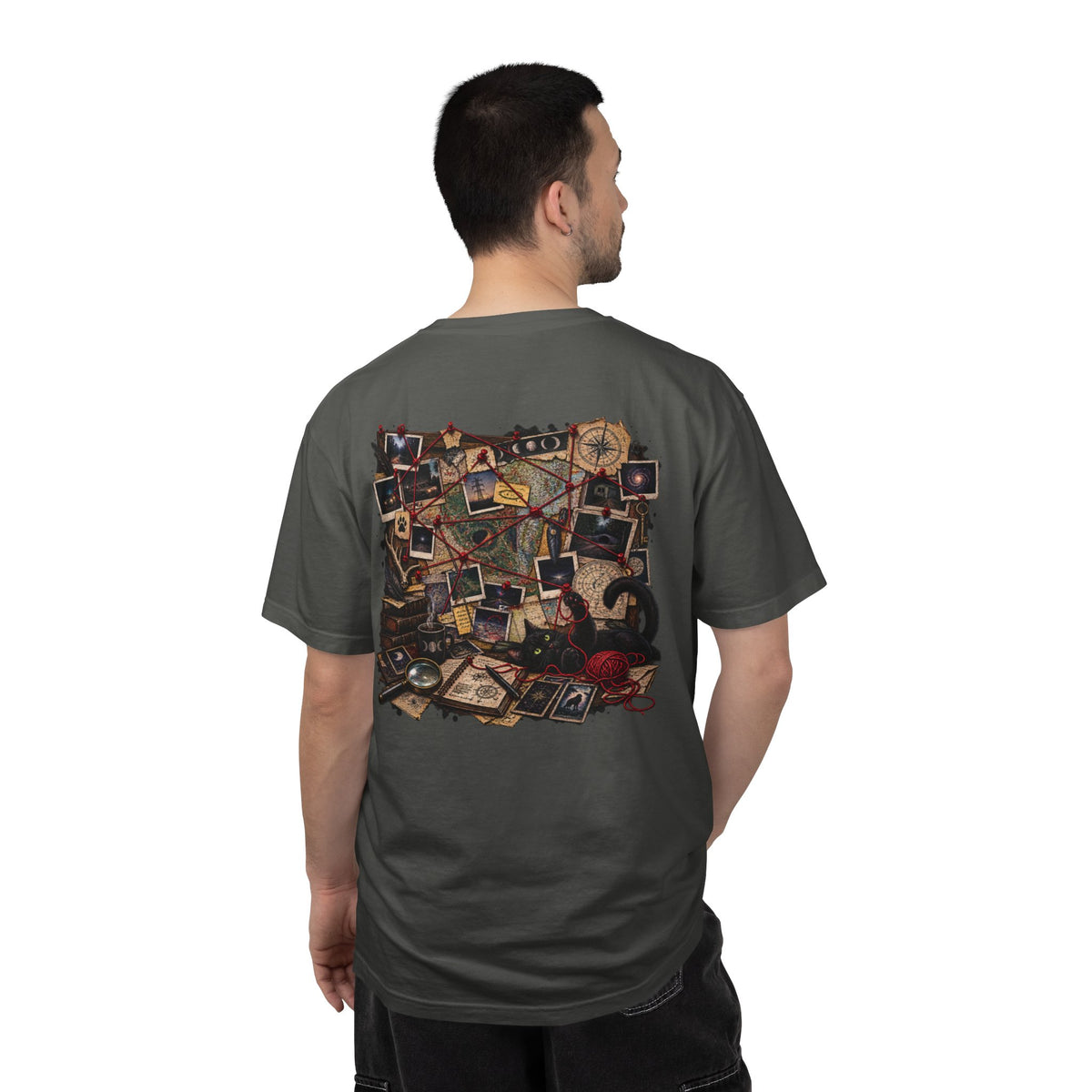 Mystery Evidence Board T-Shirt — Crime Scene Collage Graphic Tee