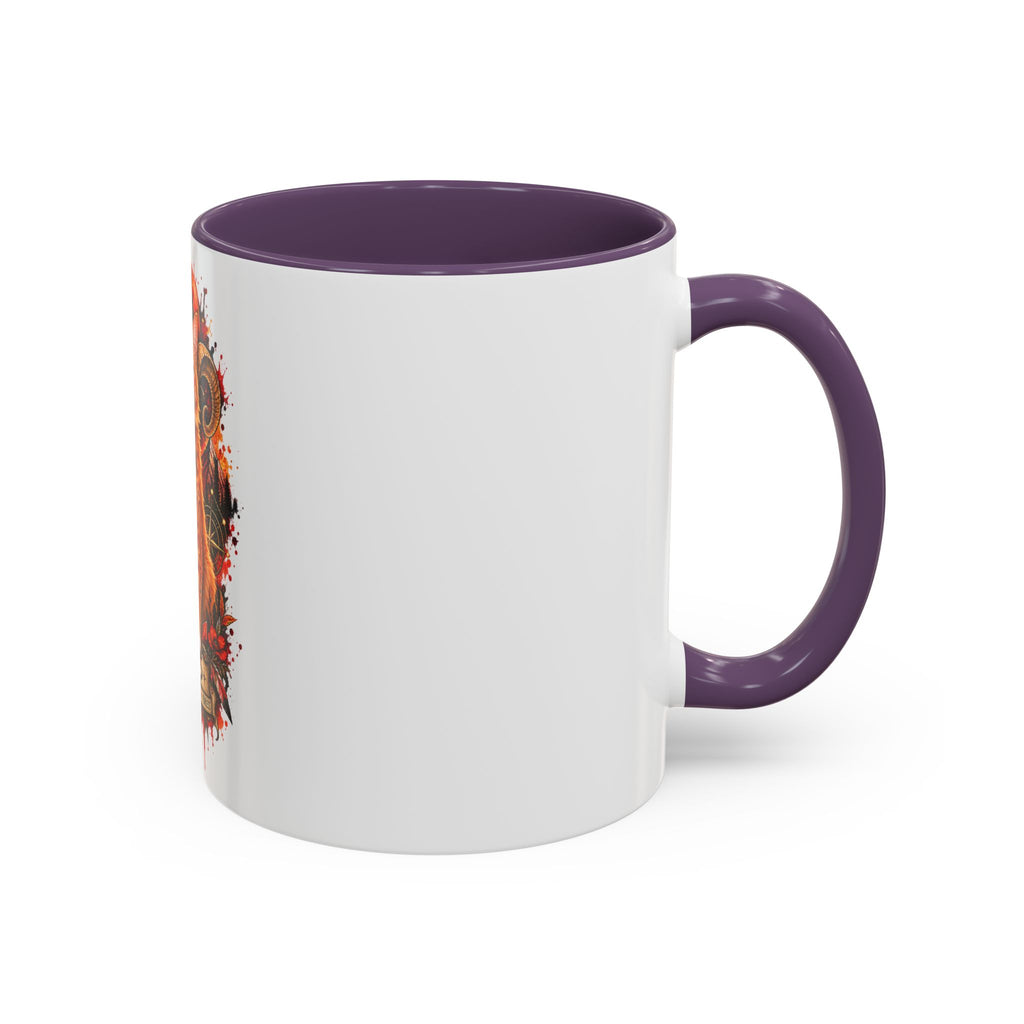 Aries Orange Tabby Cat Zodiac Coffee Mug – Cute Orange Tabby Astrology Accent Mug (11/15 oz)