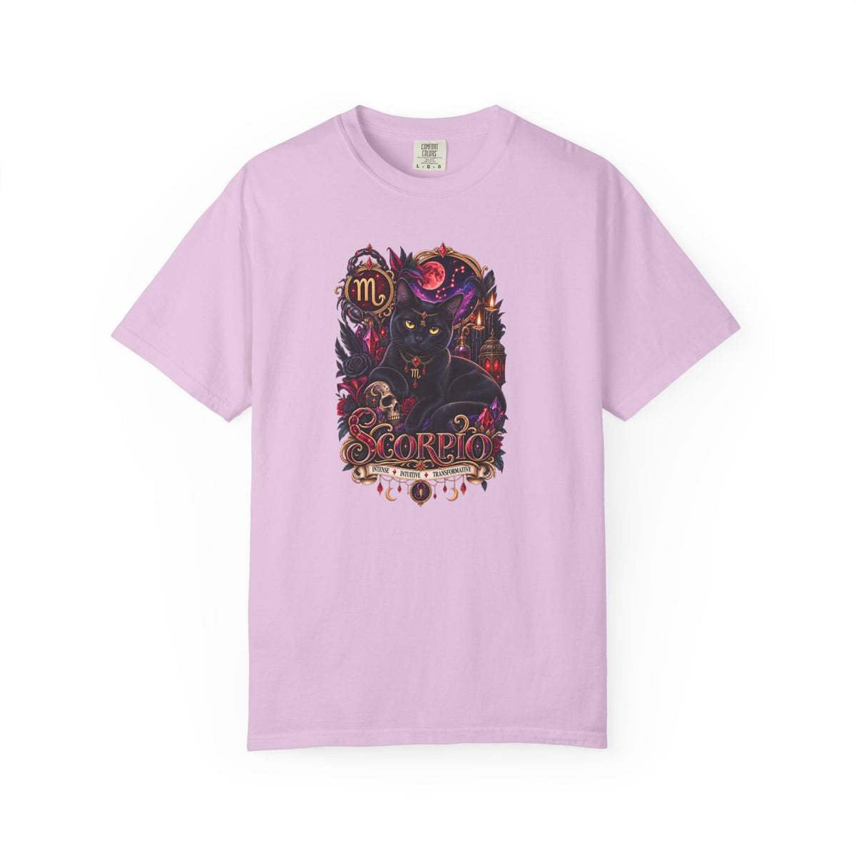 Scorpio Black Cat Zodiac T-Shirt — Dark Mystical Scorpio Graphic Tee