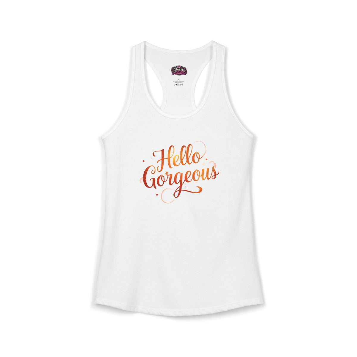 Sunset Hello Gorgeous Ideal Racerback Tank