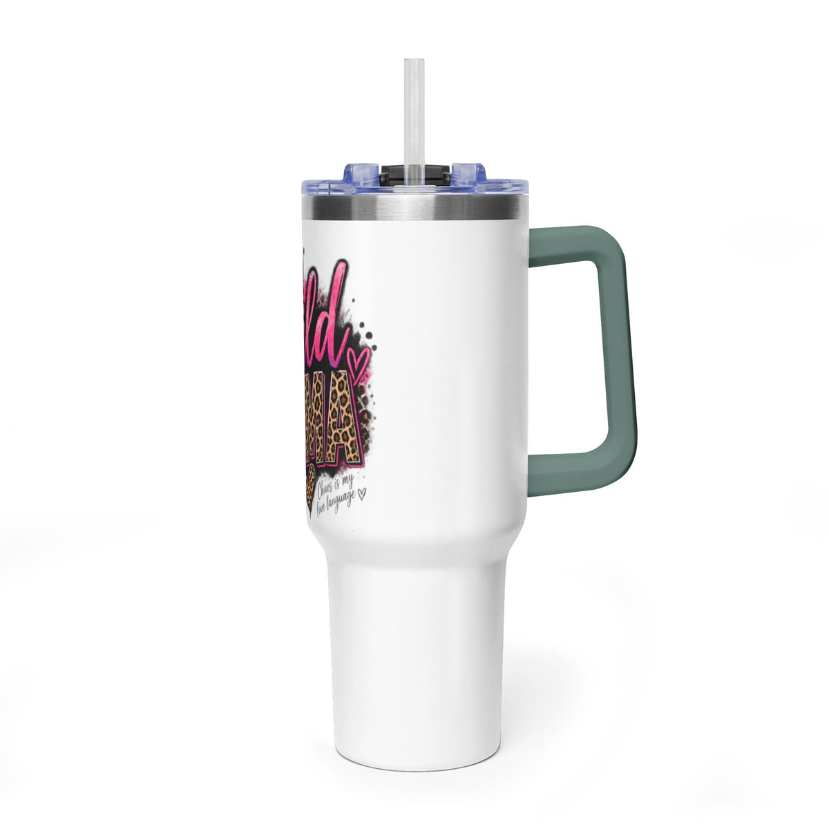 40oz Tumbler - "Wild Mom" Leopard Print Thermal Travel Cup