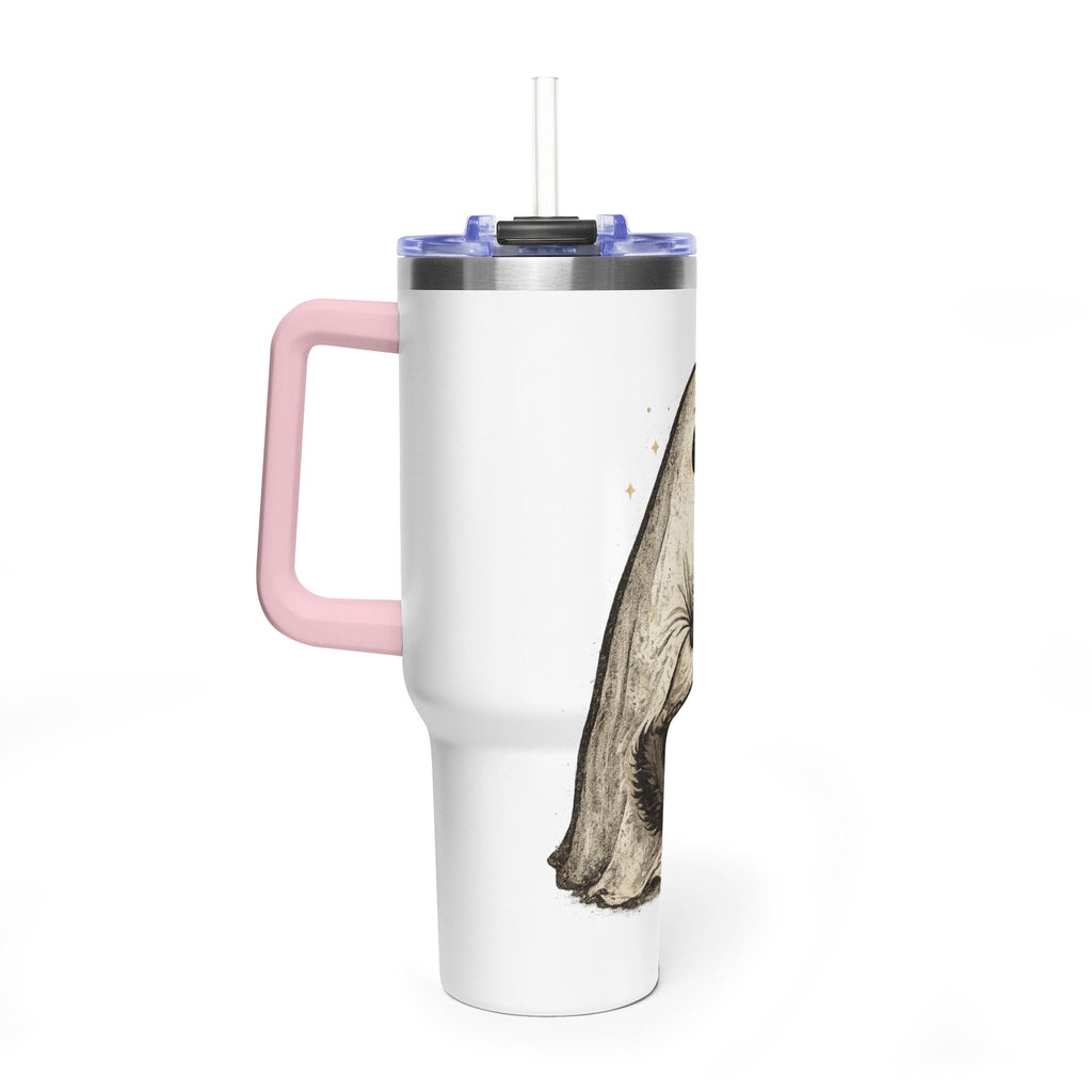 40oz Tumbler — Cute Ghost Hugging Black Cat Thermal Cup