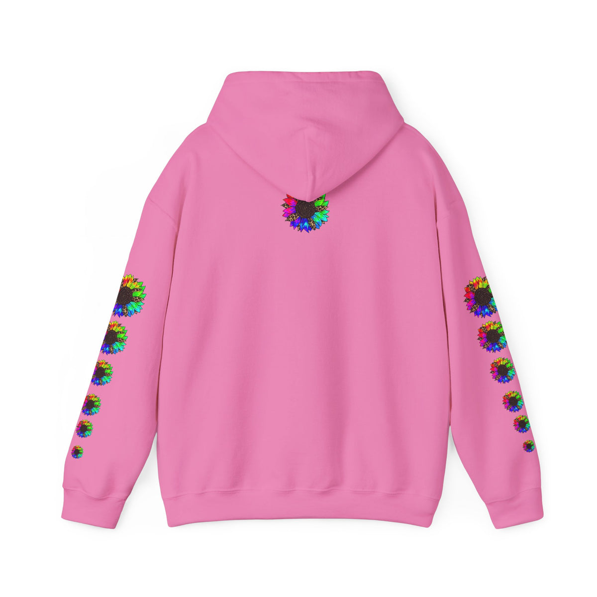 Inspirational Floral Hoodie – "Your Smile is Kind & Beautiful" Rainbow Sunflower Cozy Pullover