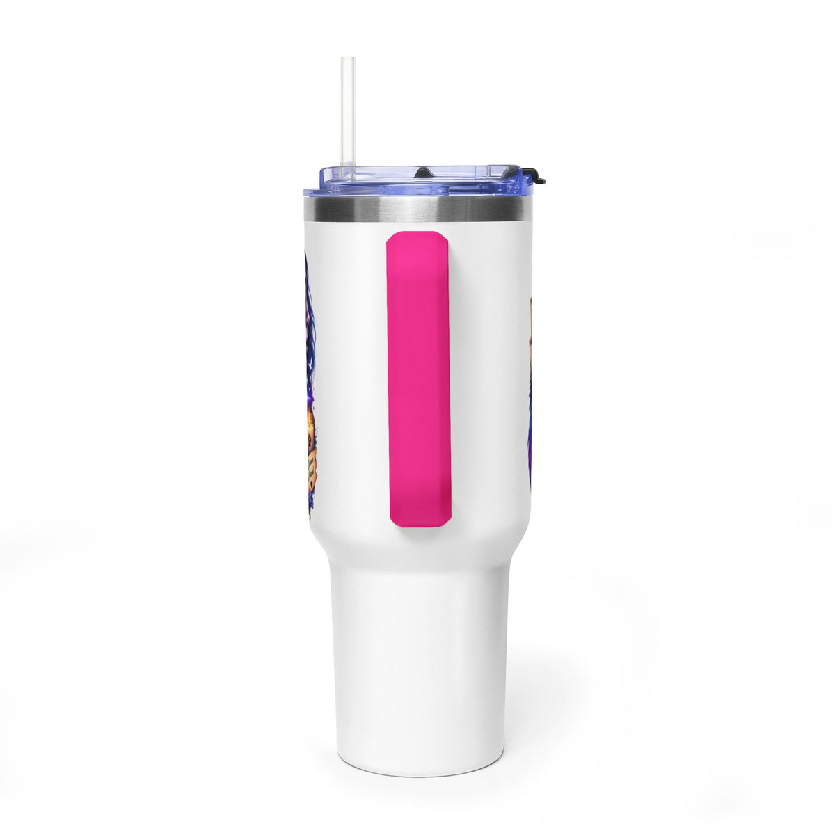 40oz Vacuum Tumbler - "Voices for Victims" Purple Feather Design