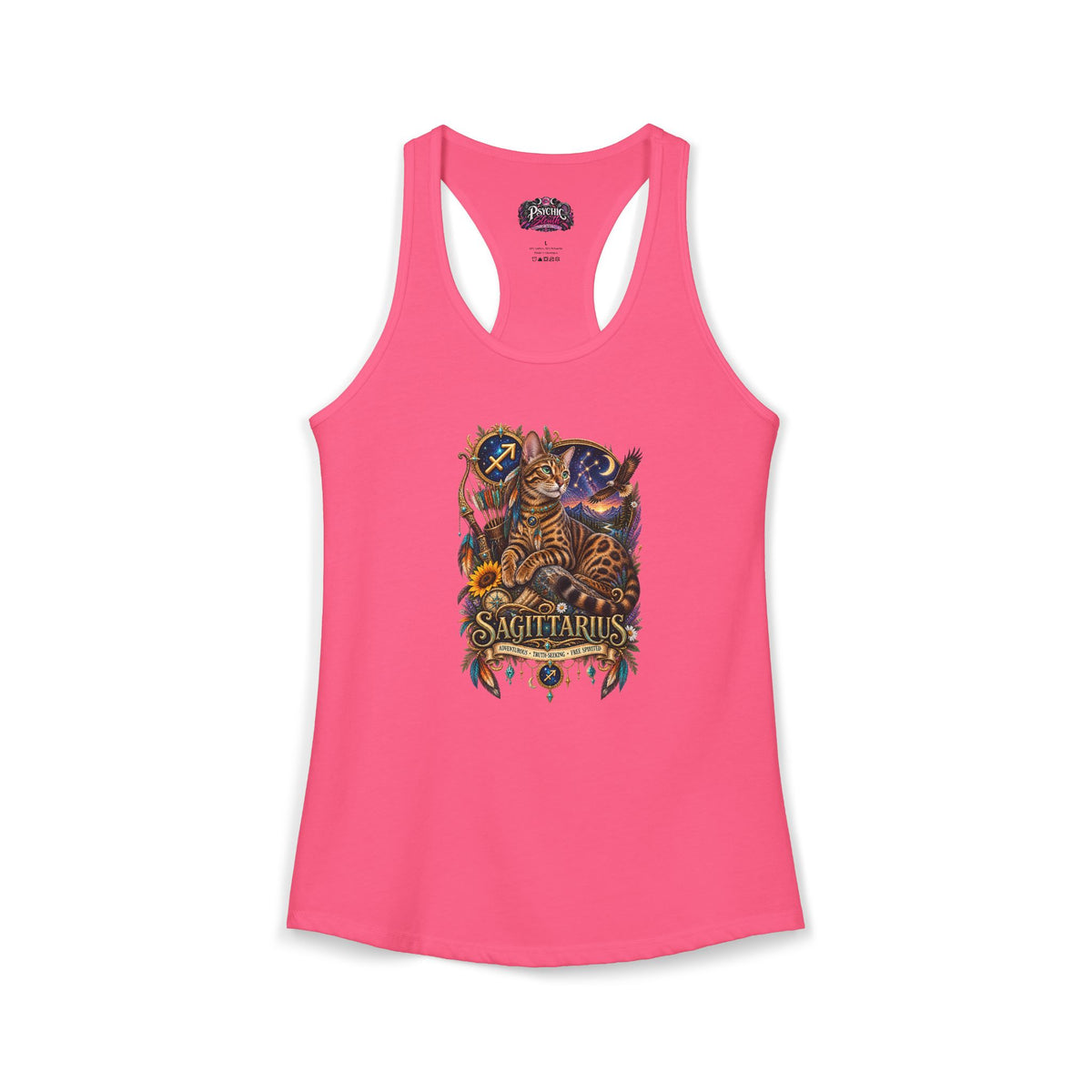 Sagittarius Bengal Cat Zodiac Tank- Celestial Astrology Cat Lover Tank