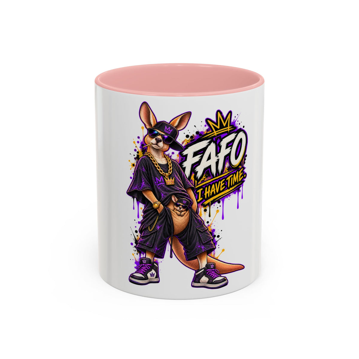 Kangaroo Streetwear Coffee Mug — "FAFO I Have Time" Accent Mug