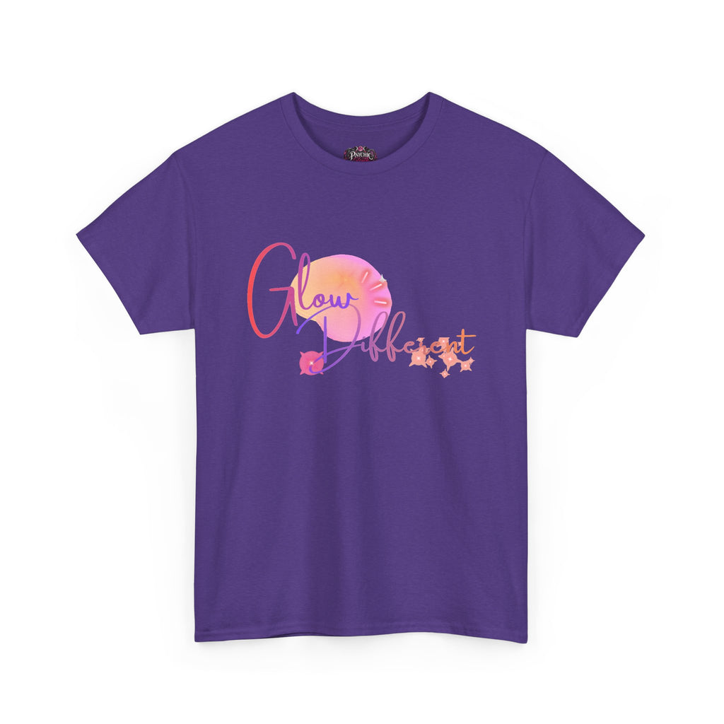 Glow Different Tee — Inspirational Pastel Script Graphic T-Shirt