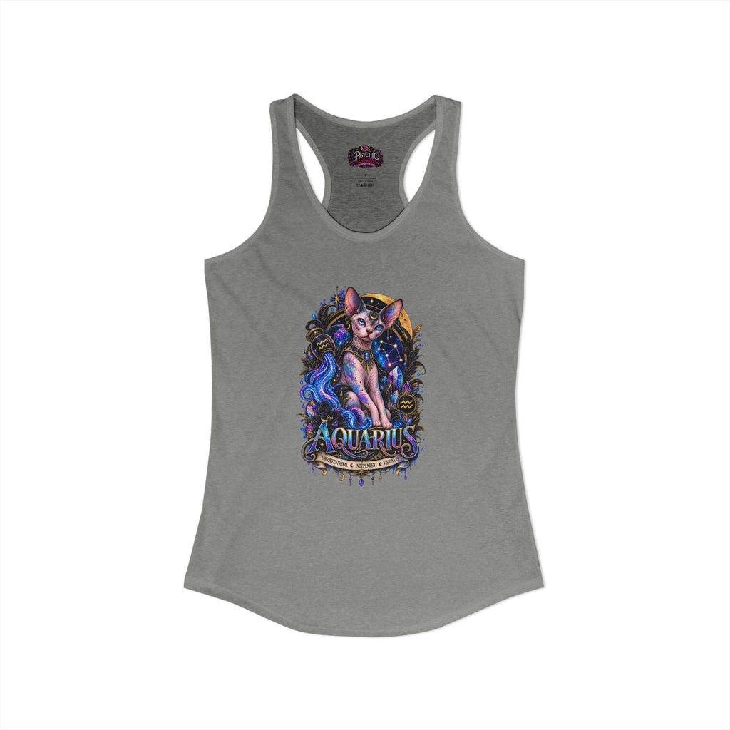 Aquarius Sphynx Cat Zodiac Tank- Celestial Astrology Cat Lover Tank