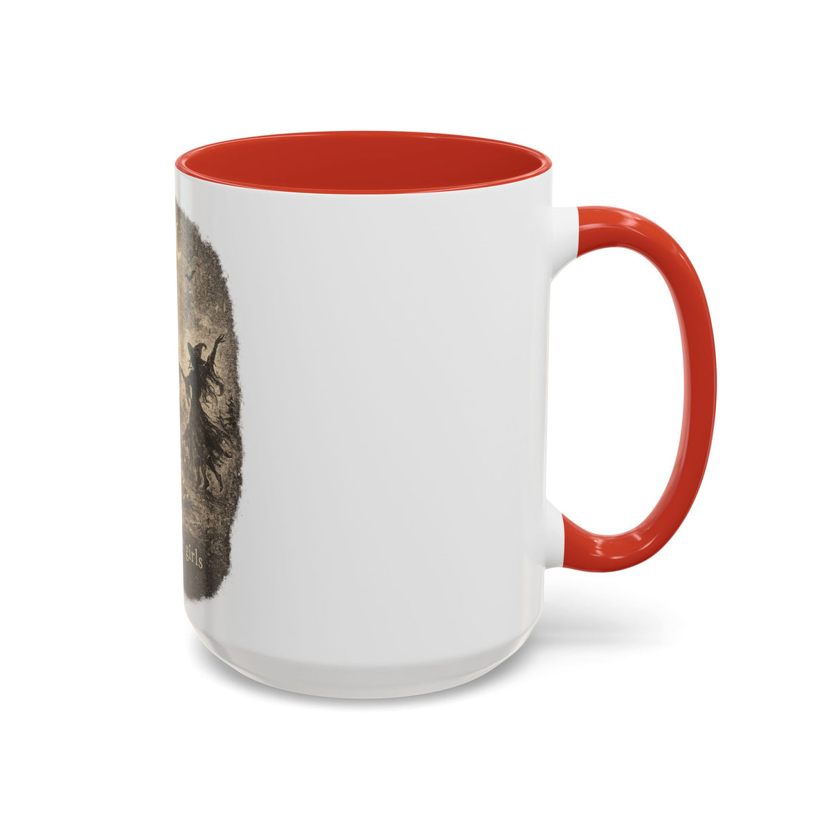 Witch Circle Coffee Mug — "Girls Will Be Girls" Vintage Halloween Accent Mug