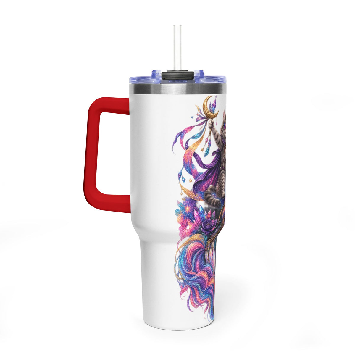 40oz Magical Unicorn Cat Tumbler – Colorful Fantasy Vacuum Insulated Cup