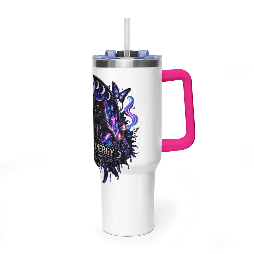 40oz Witchy Cat Thermal Tumbler – 'Own Your Energy' Insulated Travel Mug