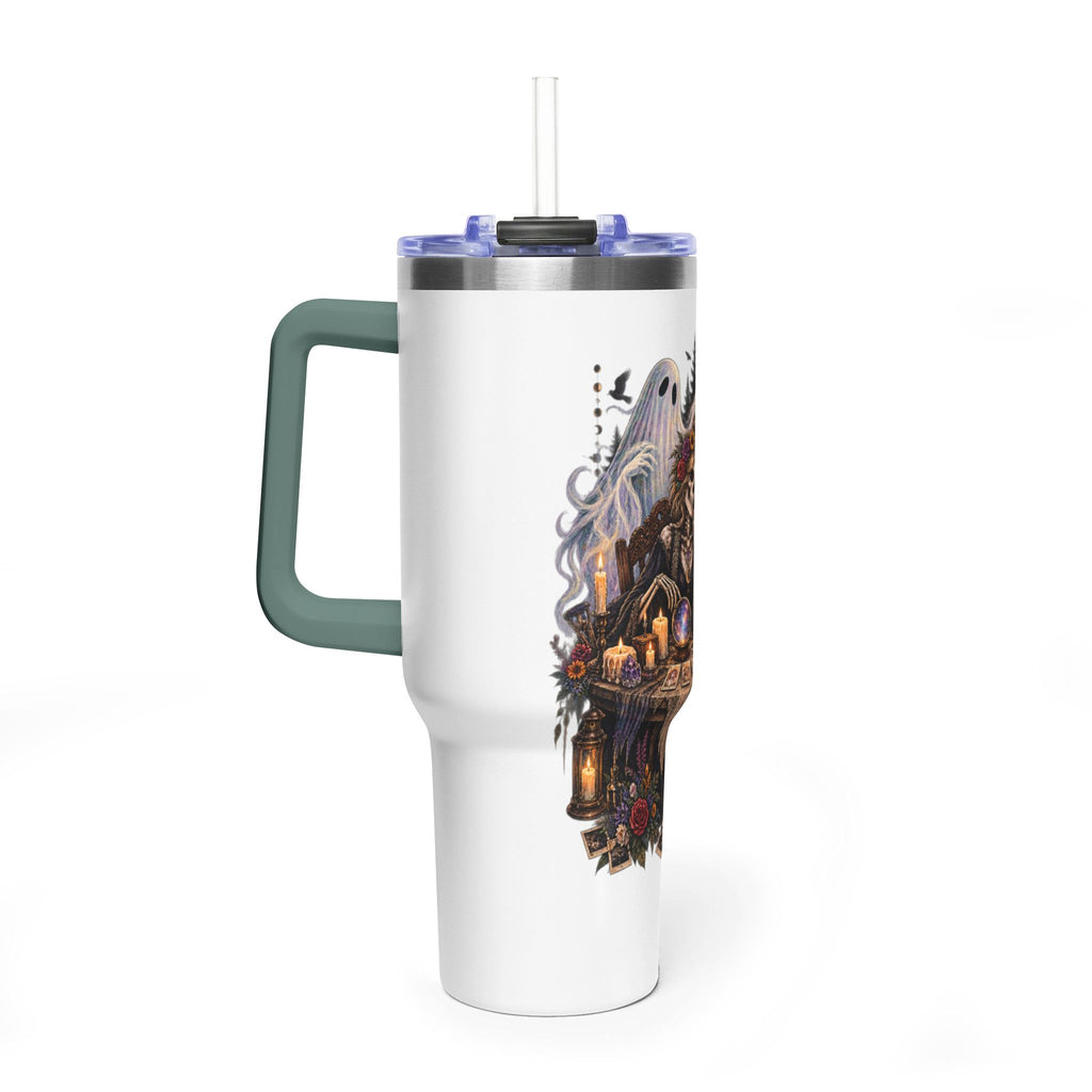 40oz Halloween Witch & Ghost Tumbler – Spooky Cottage Thermal Travel Mug