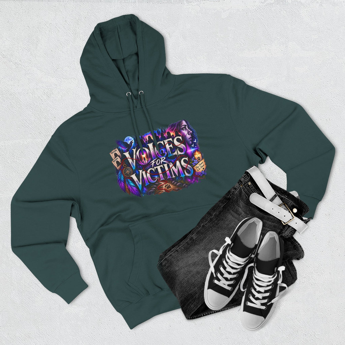 Voices for Victims Graphic Hoodie — Support & Awareness Pullover