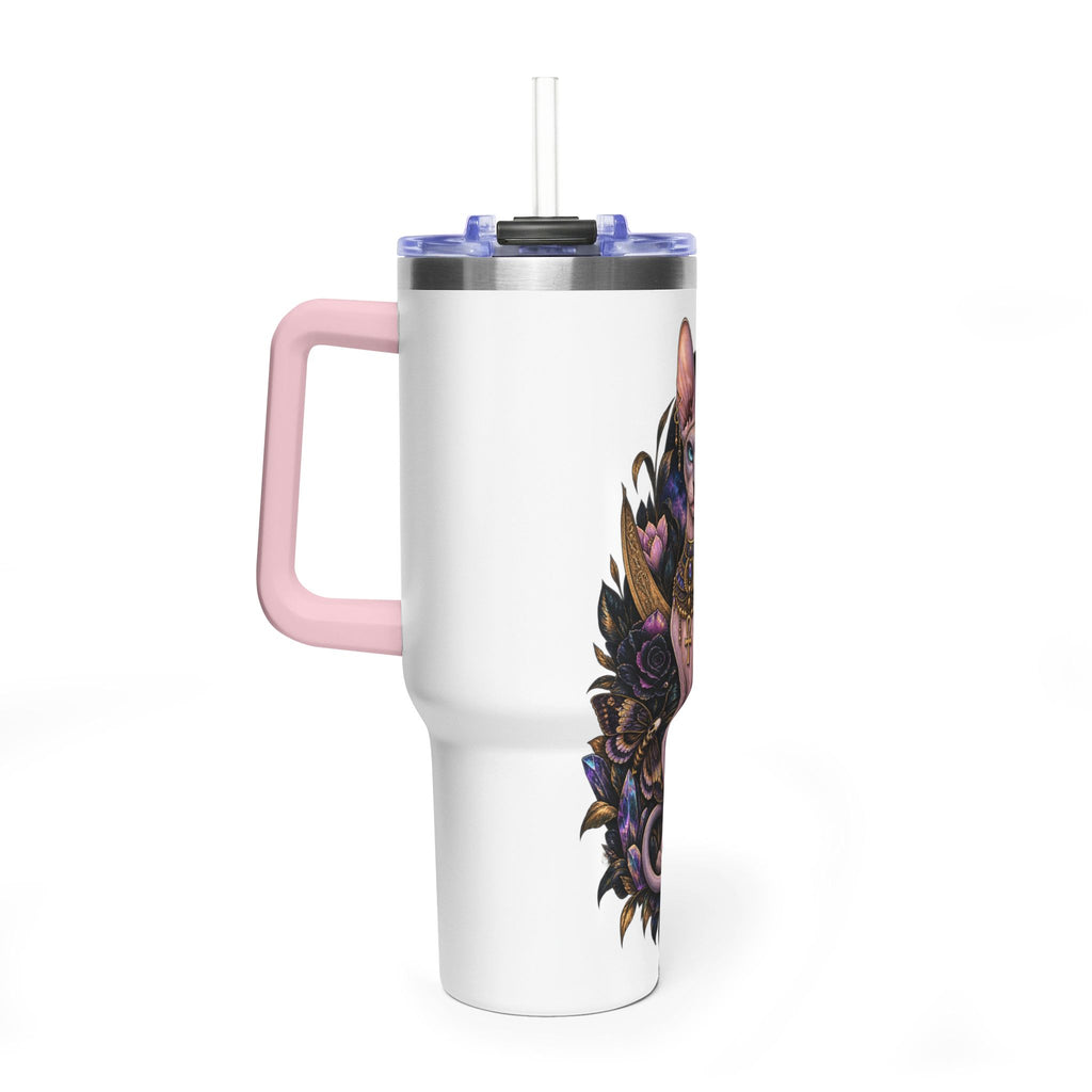 40oz Sphynx Cat Tumbler — Mystical Moon Vacuum Insulated Travel Mug