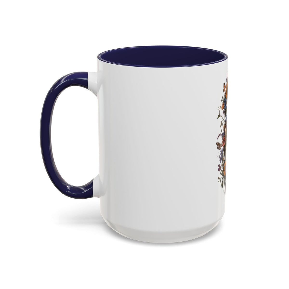 Skull & Moon Floral Coffee Mug — Gothic Botanical Accent Mug