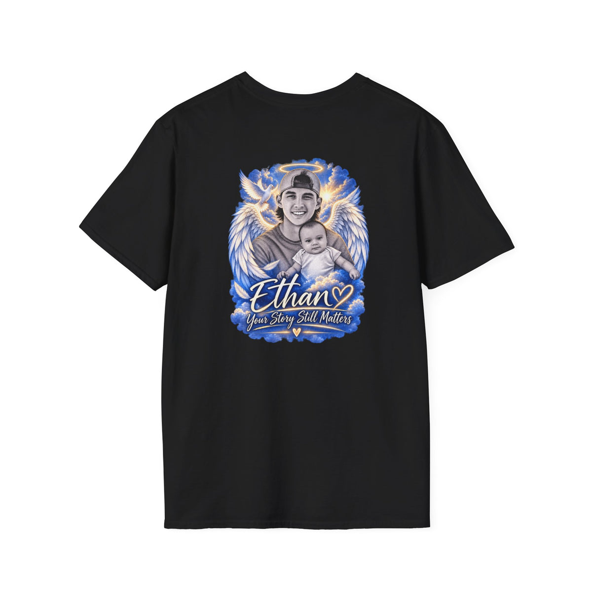 T-Shirt — "Justice for Ethan" " Your story still matters" Memorial Tee ( Angel Wing Edition)