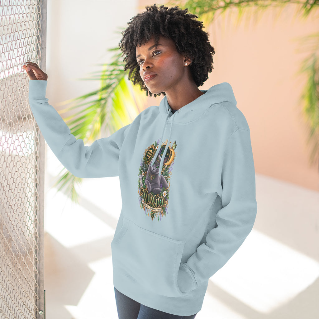 Virgo Russian Blue Cat Zodiac Hoodie — Astrological Virgo Horoscope Pullover