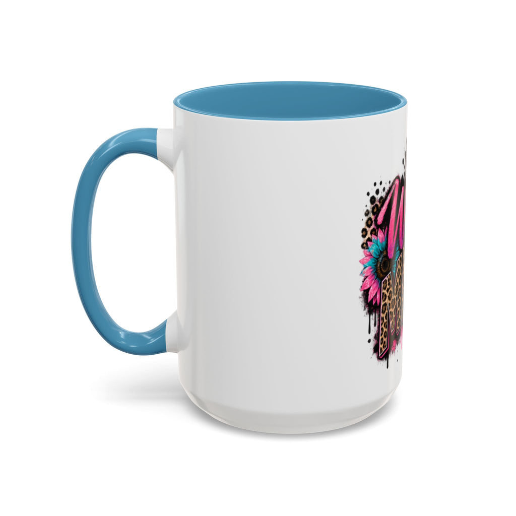 Wild Mama Leopard Accent Coffee Mug – Fun Mom Gift, Pink Crown Graphic (11/15 oz)