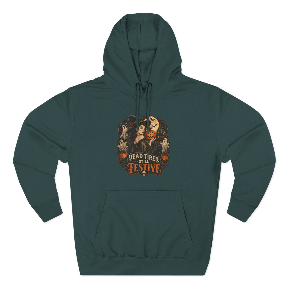 Dead Tired but Festive Hoodie — Funny Halloween Pullover
