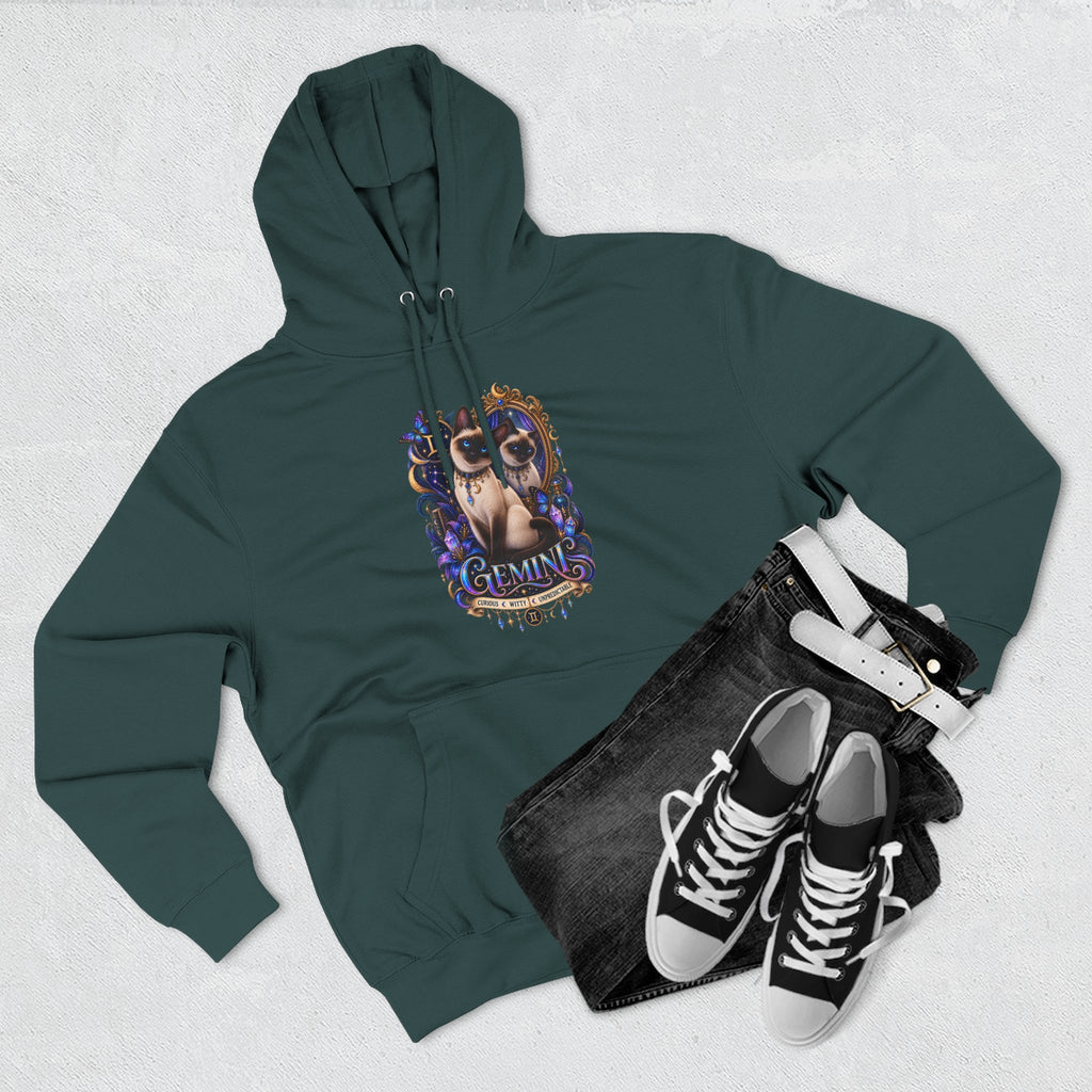 Gemini Siamese Zodiac Hoodie — Mystical Celestial Cat Astrology Design