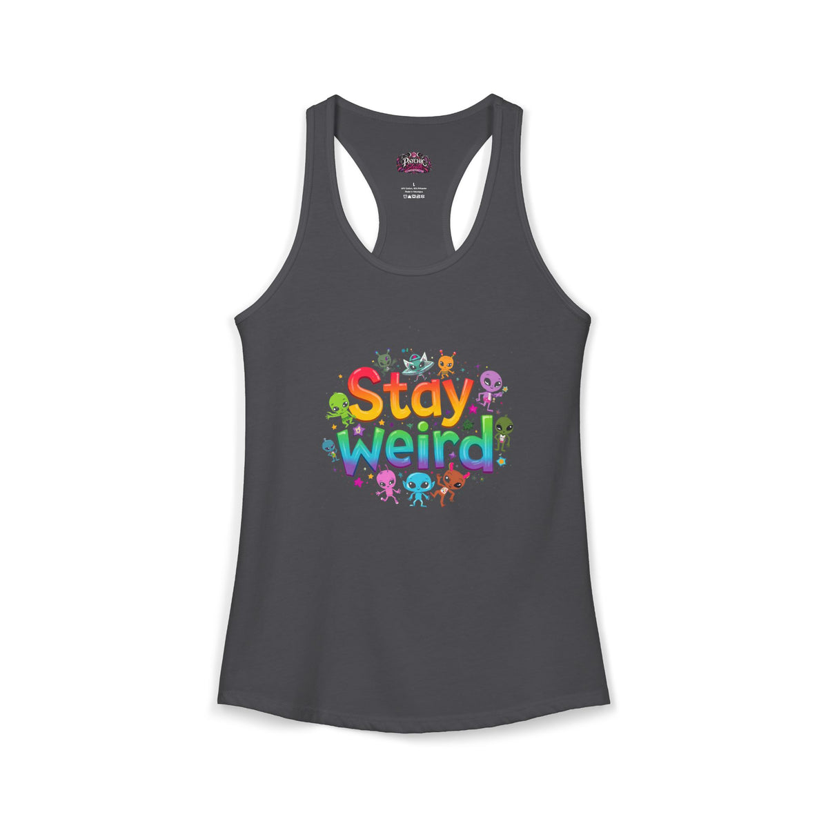 Stay weird Rainbow Alien Tank