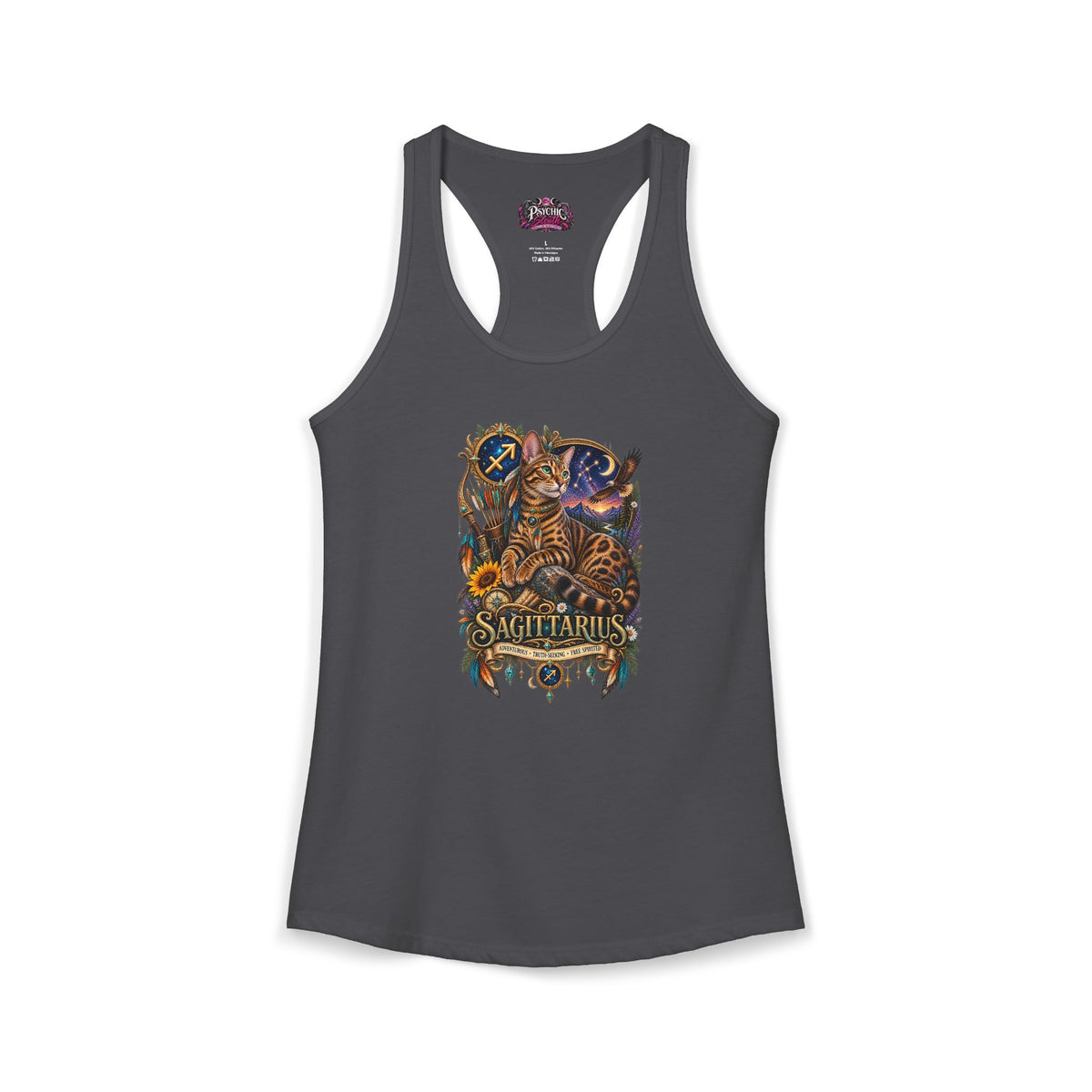 Sagittarius Bengal Cat Zodiac Tank- Celestial Astrology Cat Lover Tank