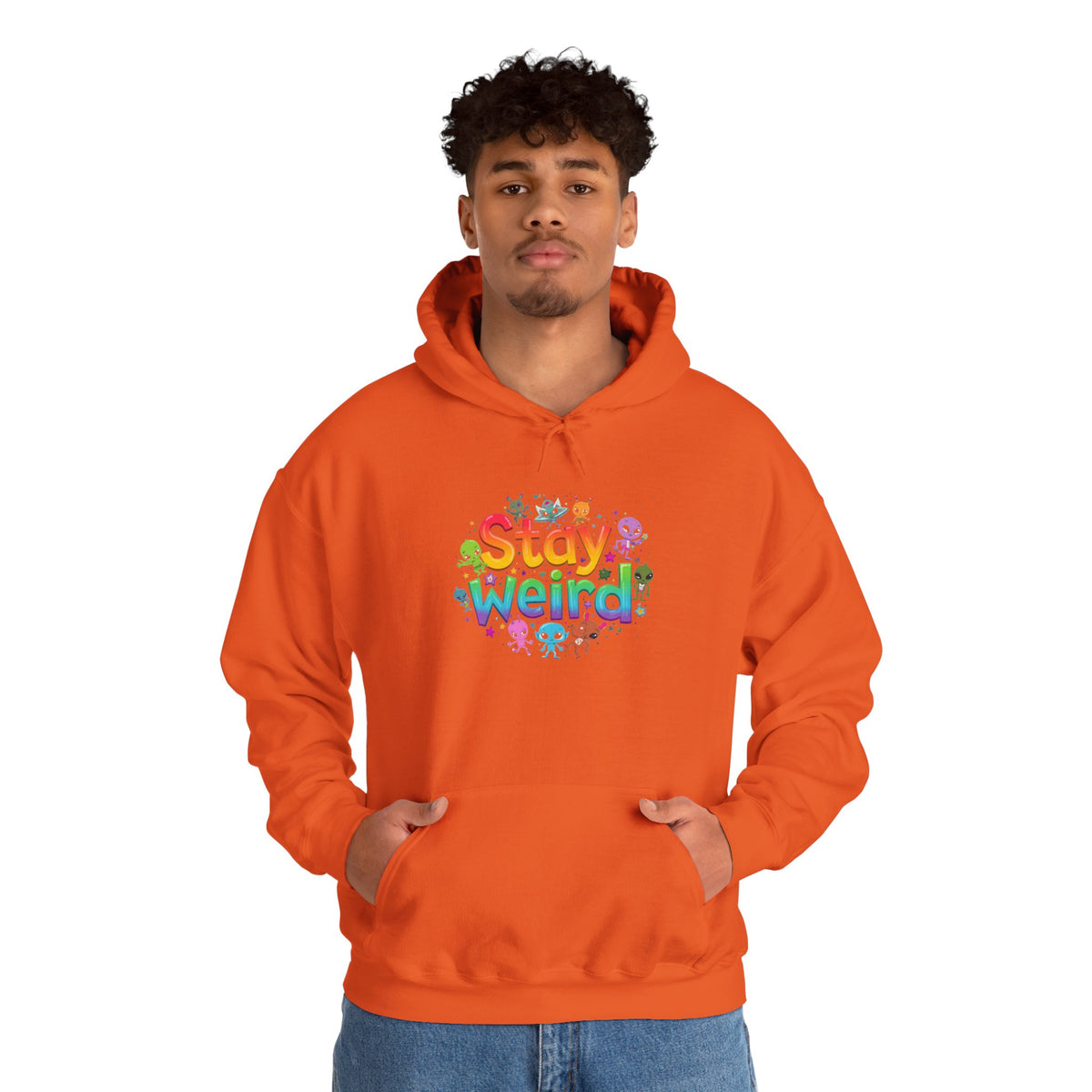 Stay Weird Hoodie — Colorful Rainbow Graphic Pullover