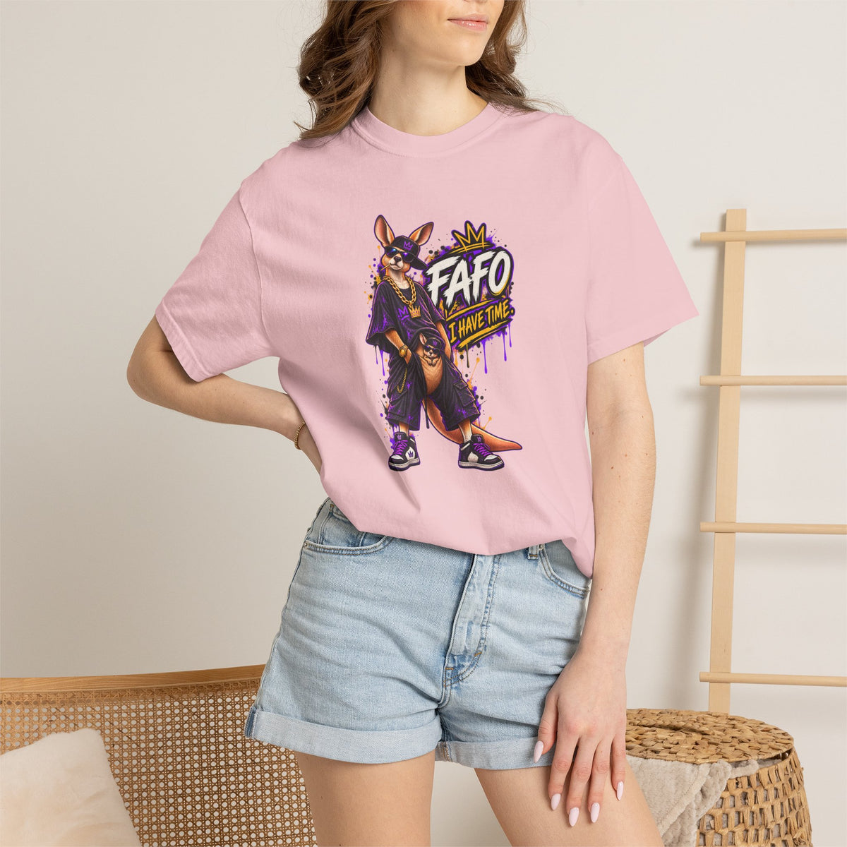 FAFO Kangaroo Graphic T-Shirt — Streetwear Retro Animal Design