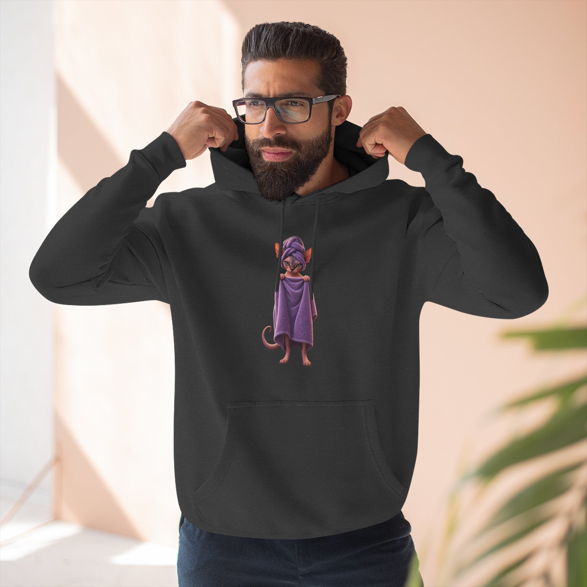 Funny Sphinx Cat fresh out of the shower hoodie