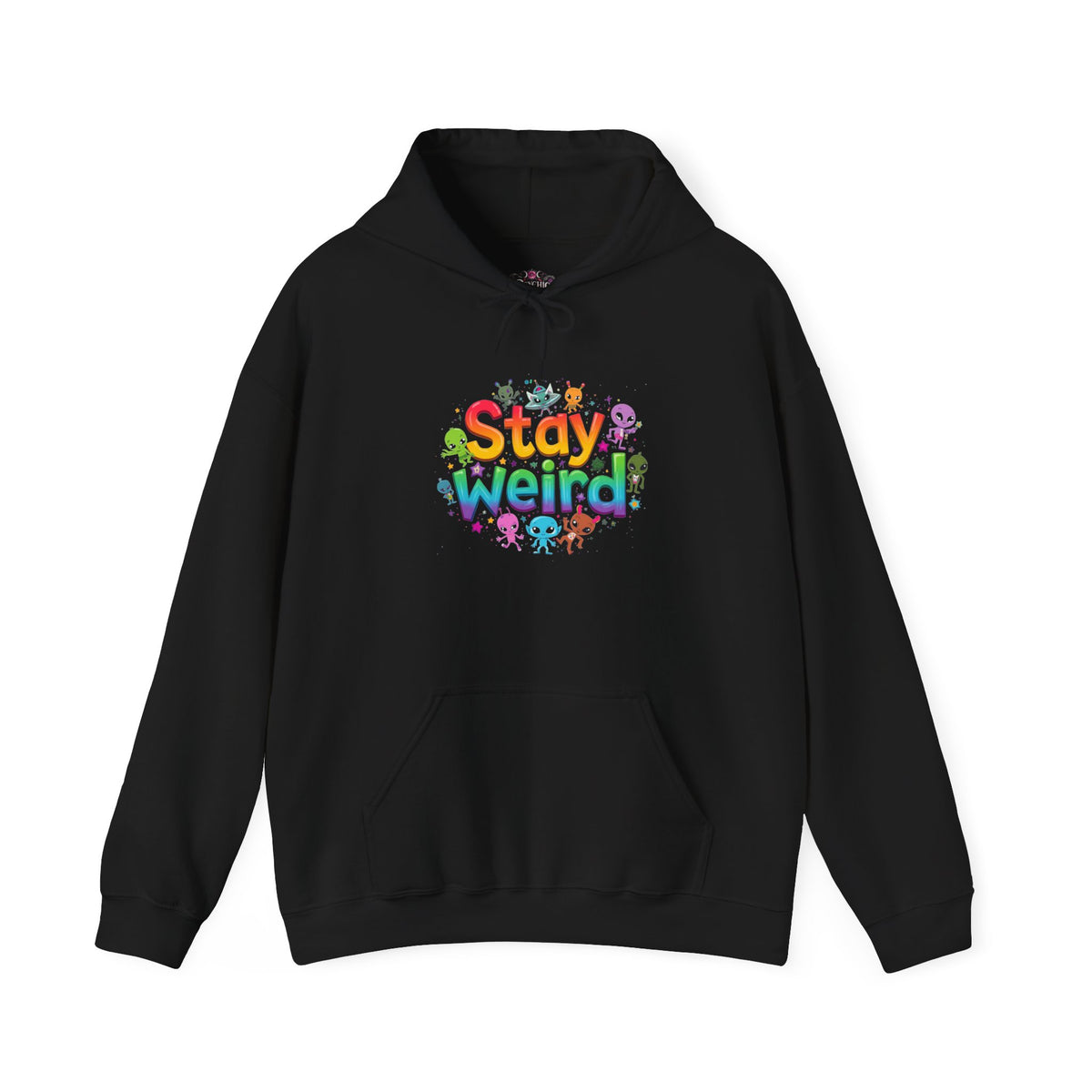Stay Weird Hoodie — Colorful Rainbow Graphic Pullover