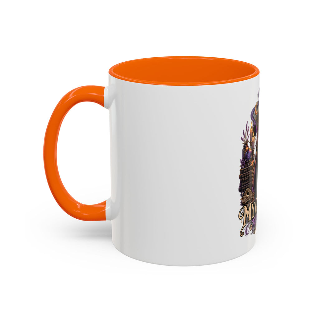 My Cat Sees Them Too Accent Coffee Mug – Halloween Cat & Ghost 11/15oz