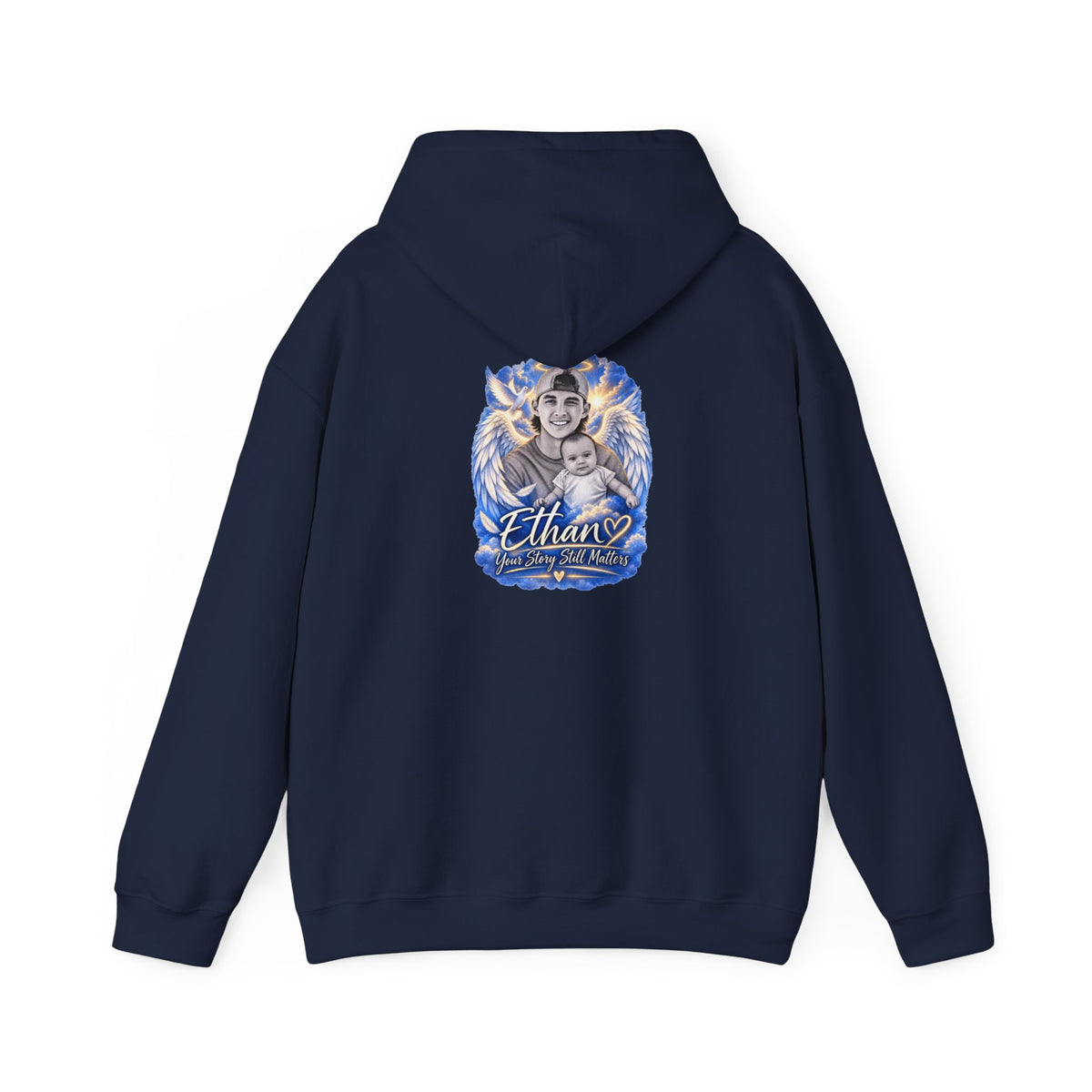 Memorial Hoodie - "Ethan Your story still matters" Angel Wings Tribute Pullover