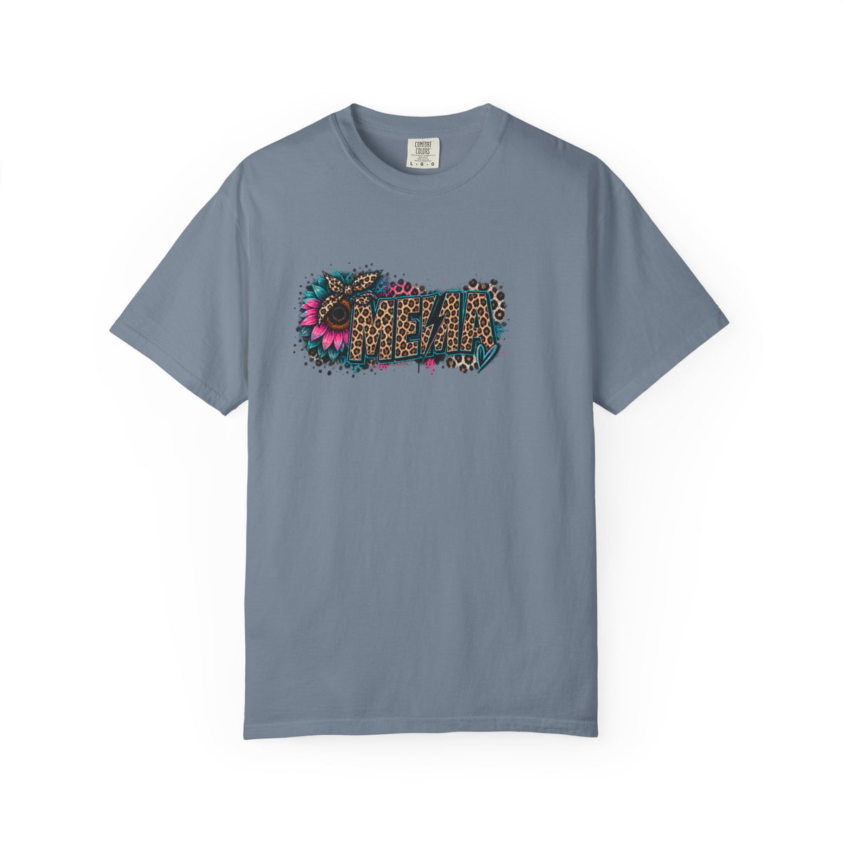 MEMA Leopard Floral Logo T-Shirt — Vintage Animal Print Graphic Tee
