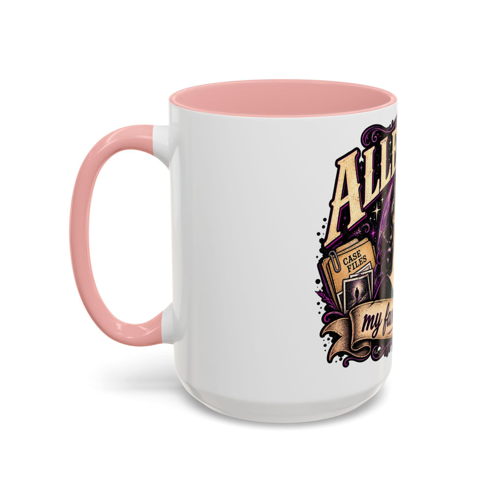 Allegedly Coffee Mug — Retro Pinup Mystery Design
